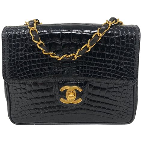 vintage chanel alligator bag|Chanel Vintage Alligator Small Classic Double Flap Bag .